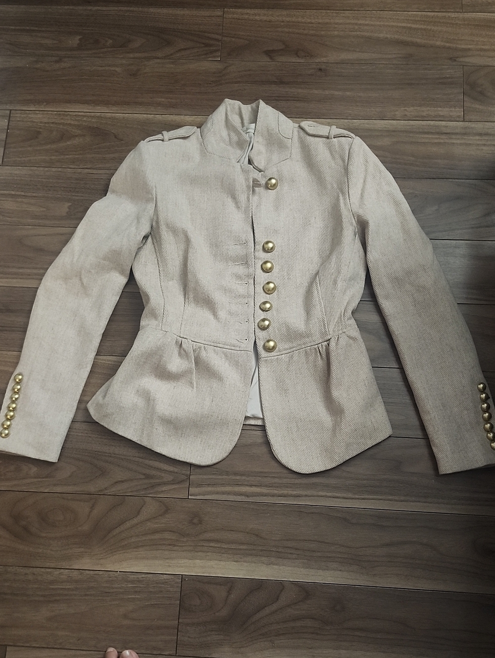 Costa Blanca Cream Beige Suit Style Women's Jacket with Gold Buttons